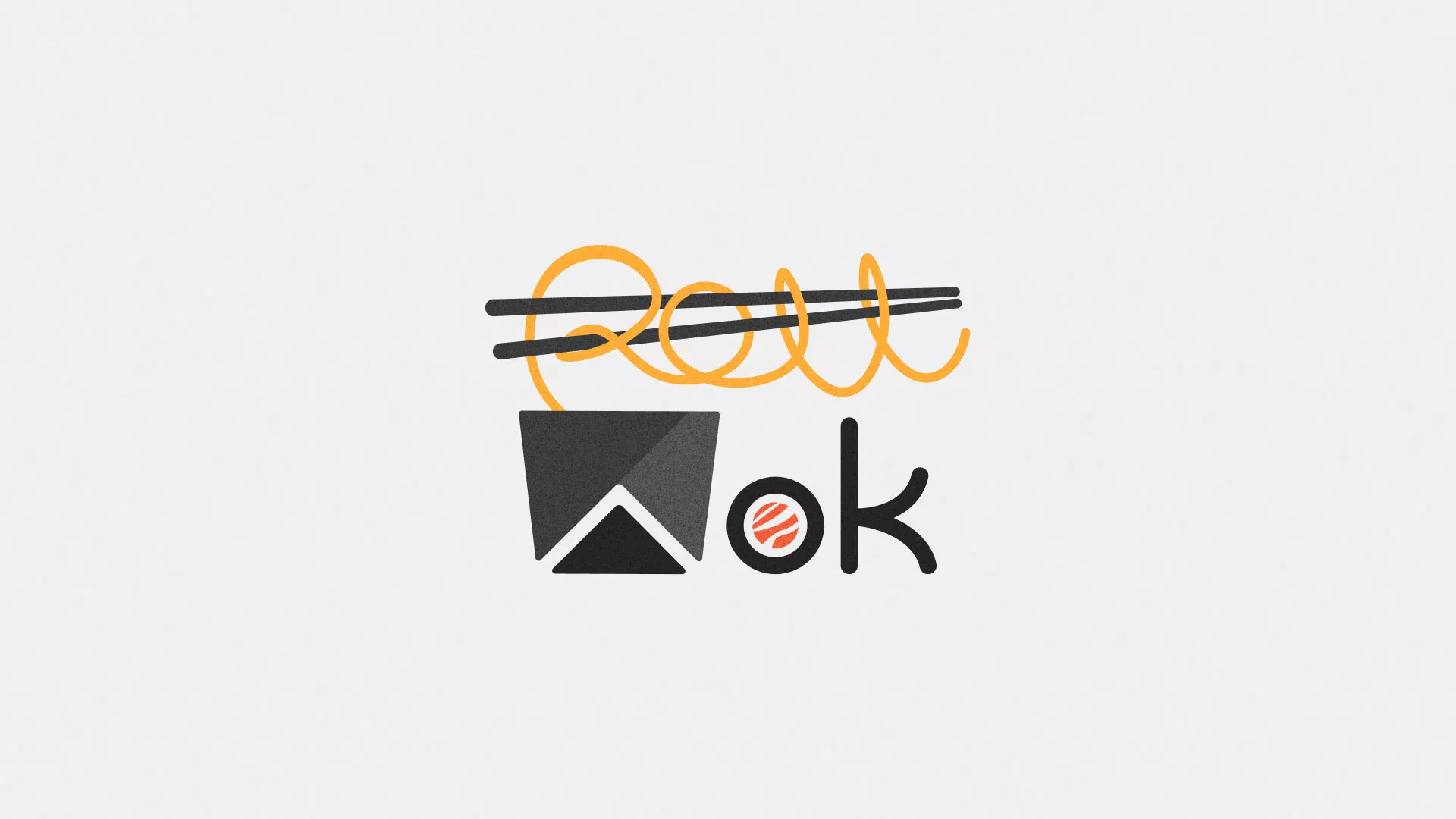 Разработка логотипа суши-бара «Roll Wok Club» в Павлово